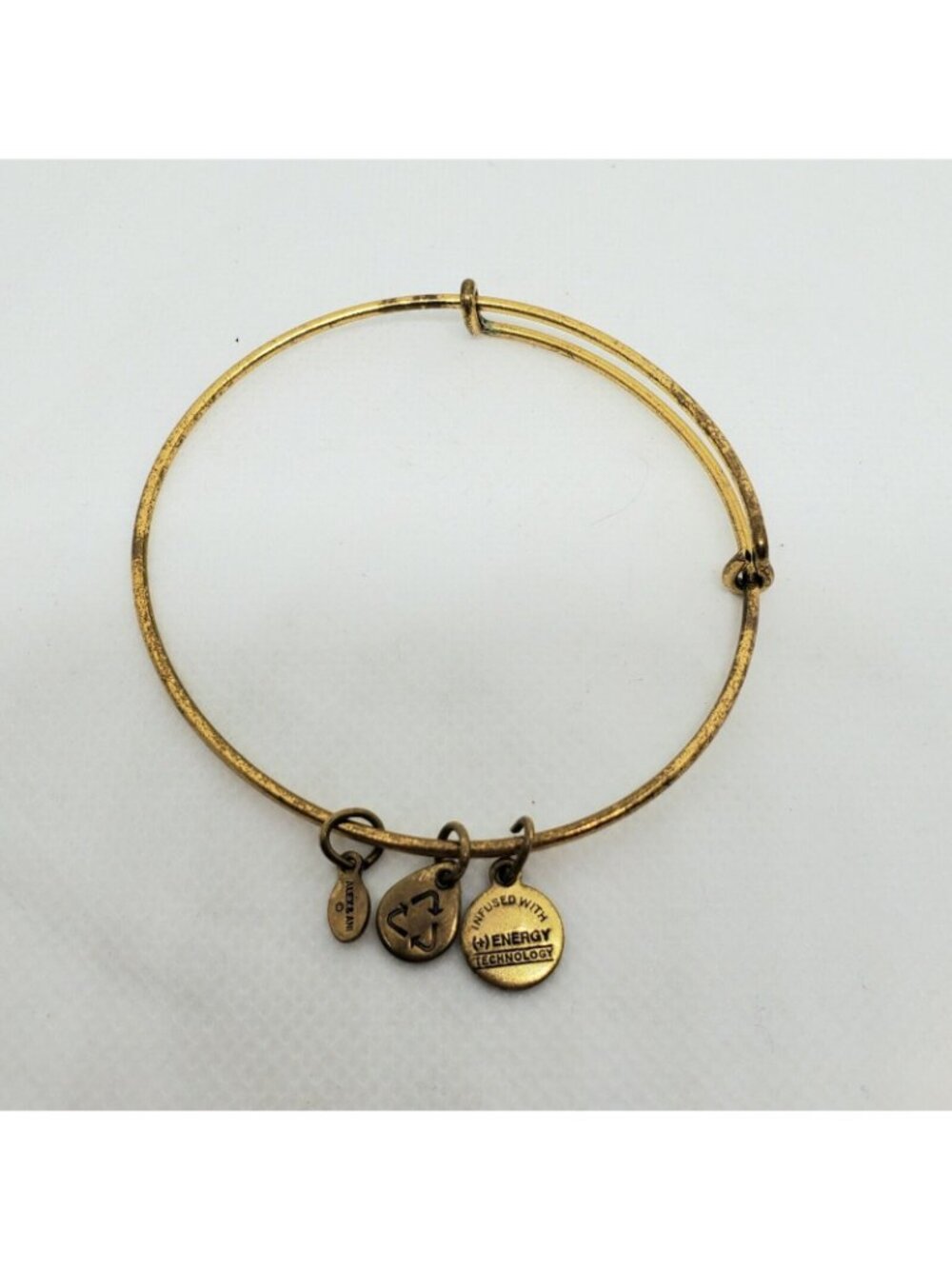 Alex and Ani Bangle Charm Bracelet Goldtone infused +Energy Technology Flower - Picture 6 of 10